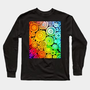 Abstract rainbow circles pattern Long Sleeve T-Shirt